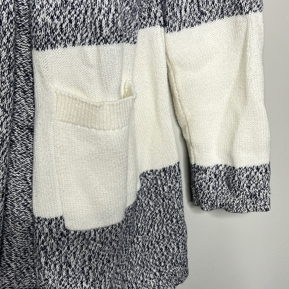 Loft Striped Color Block Open Front Knit Cardigan… - image 4